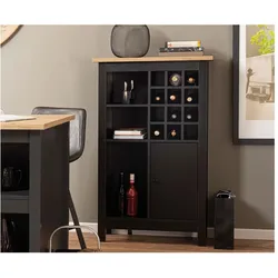 Inter Link Highboard Sideboard Kommode Julina, Schwarz