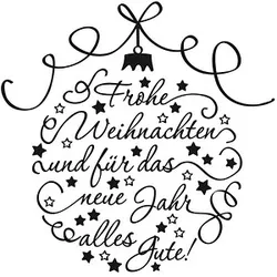 Rayher Frohe Weihnachten Motivstempel Weihnachtskugel 7,0 x 7,0 cm