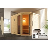 weka Design-Sauna Cubilis 3 Sparset 7,5 kW BioS digi. Steuerung Glastür Fenster