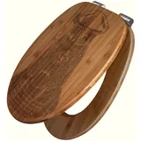 Banjado WC Sitz Bambus Holz Mit Gravur Toilettendeckel Mit Absenkautomatik Klodeckel WC-Sitz Soft Close Mit Motiv Herr Walross