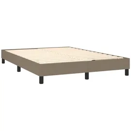 vidaXL Boxspringbett mit Matratze Taupe 140x200 cm Stoff