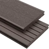 vidaXL WPC Massive Terrassendielen mit Zubehör 15 m2 4 m dunkelbraun