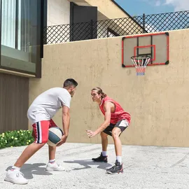 sportnow Basketballkorb Schwarz/Rot 113 x 61 x 73 cm