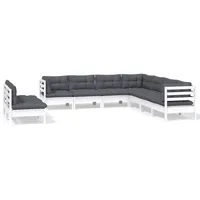 vidaXL Garten-Lounge-Set 9-tlg. weiß Kiefer