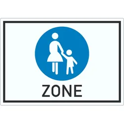 Aufkleber Fußgängerzone Symbol A5 (148x210mm)