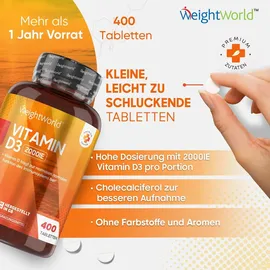 WeightWorld Vitamin D3 Tabletten 400 St.