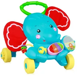 Lorelli Lauflernwagen Elefant Laufhilfe Spielcenter Licht Greifringe Musiktasten in blau