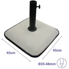 marbueno summer Schirmständer Beton 45 x 45 x 7,3 cm Weiß