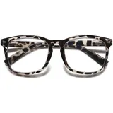 Lanomi Lesebrille Blaulichtfilter Brille für Damen Herren Rechteck Lesehilfe Federscharnier Sehhilfe Anti Blaulicht Brillen 1,0 1,25 1,5 1,75 2,0 2,25 2,5 2,75 3,0 3,5 (Grau Schildpatt, 2.0) - L