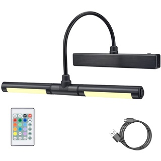 HONWELL Drahtlose Bilderleuchte LED, Bilderlampe mit Fernbedienung Drehbarer LED Lichtkopf mit Timer 180° Schwenkarm Wiederaufladbare Dart beleuchtung Kabellos Malleuchte zum Malen von Bildern,Schwarz