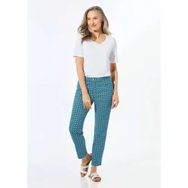 GOLDNER Sommerkleid Mini Gemustert Blau 46