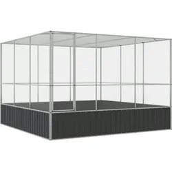 vidaXL Voliere Silbern 311x307x212 cm Stahl