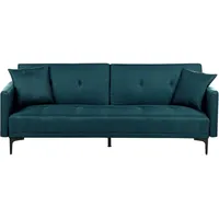 Beliani 3-Sitzer Schlafsofa seeblau / schwarz LUCAN