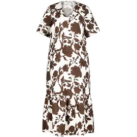 Cartoon Midikleid Floralmuster Braun/Weiß 40