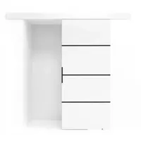 VIKK - Schiebetür Komplettset mit Tür - Schiebetüren - H 205cm, B 106cm - für Nischen, Flur, Abstellraum, Garderobe - Einseitig Bedienbar, Robustes Rollensystem - Modell: BUND - Schwarz