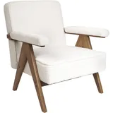 Beliani Sessel EVJE Bouclé 72 x 70 x 70 cm Cremeweiß mit Kissen