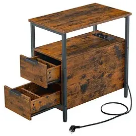 VASAGLE Beistelltisch rechteckig Spanplatte braun 35,0 x 60,0 x 61,0 cm, 1 St.