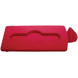 Geschlossener Deckeleinsatz für Rubbermaid Slim Jim Recycling-Station | HxBxT 1,3x20,3x42cm | Polypropylen | Rot von PROREGAL