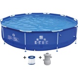 Magni Stahlrahmen-Pool-Set mit Pumpe, Ø 360 x 76 cm