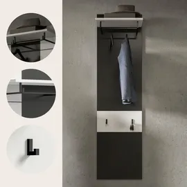 Möbel Kraft Garderobenpaneel 45 x 165 cm Grau/Weiß