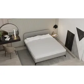 panda möbel Polsterbett, MAVILO - Komfortbett mit Stauraum, Doppelbett, 180x200cm, Grau, Taschenfederkernmatratze, H2/H3 - Grau