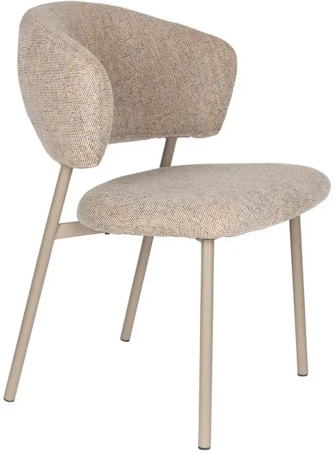 2er-Set White Label Stuhl Jasmine Stoff Beige