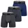 Scotch & Soda Boxershorts Solid Cotton Stretch Grau/Blau L 3er Pack