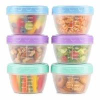 Dawumin 6 Stück Kleine Gefrierdosen mit Deckel 120ml, Auslaufsichere Mini Vorratsdosen BPA-frei, Stapelbare Frischhaltedosen & Gefrierbehälter für Snacks, Saucen, Babybrei & Meal Prep (5,5 x 7,5 cm)