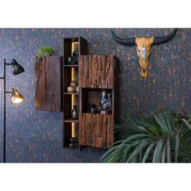 MASSIVMOEBEL24.DE Hängeschrank Akazie / Altholz 85x26x118 braun lackiert SEVILLA 06
