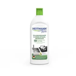 HEITMANN pure Glaskeramik- und Edelstahlreiniger, Ideal für Glaskeramik- & Ceranfelder sowie Induktionskochfelder, 1 Flasche - 250 ml