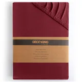 DecoKing Spannbettlaken Baumwolle-Jersey 100 x 200 - 120 x 200 cm rot