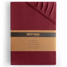 DecoKing Spannbettlaken Baumwolle-Jersey 100 x 200 - 120 x 200 cm rot