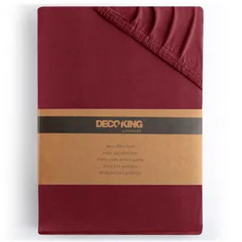 DecoKing Spannbettlaken Baumwolle-Jersey 100 x 200 - 120 x 200 cm rot