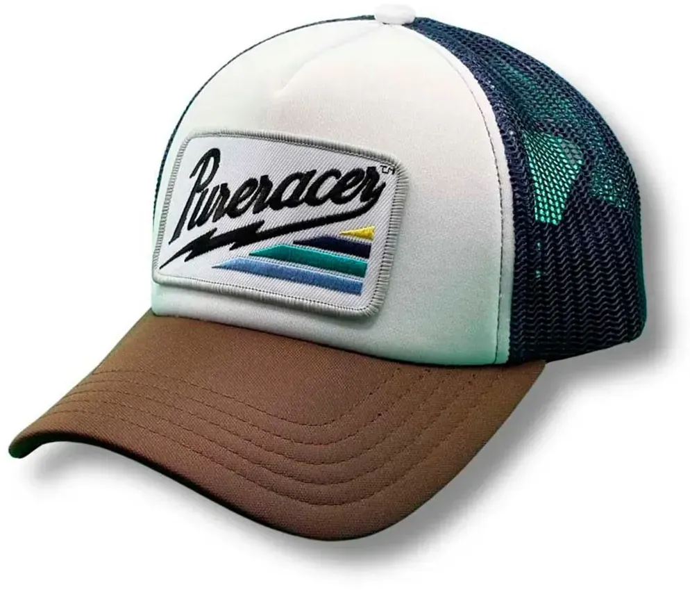 Pure Racer Thunder Stripes Kappe - White / Brown / Grey - ONE SIZE: