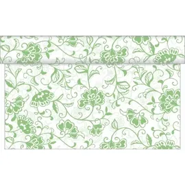 sovie HOME Tischläufer Liv in Apfelgrün aus Linclass® Airlaid, 40 cm x 4,80 m, 1 Stück - Floral Blumen