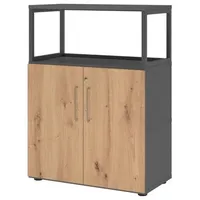 Hjh OFFICE PRO FlexWall H1100xB800xT417mm graphit/asteiche Türen u.offenes Rahmene
