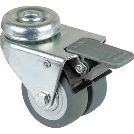 BS Rollen Doppelrolle B121.A85 mit Totalfeststeller Rad Ø 50mm Gummi