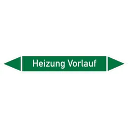 Rohrleitungskennzeichen Heizung Vorlauf - 100x15 mm Folie selbstklebend
