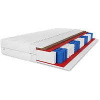 Marpur Taschenfederkernmatratze Salsa Kokos 180x200 cm, Doppelseitige-Kokosmatratze Härtegrad H3,