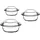 Pasabahce Auflaufform 3er Set rund 22/18,5/16 cm Transparent/Weiß