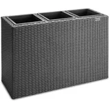 CASARIA Casaria® Blumenkasten 3 Innentöpfe Schwarz