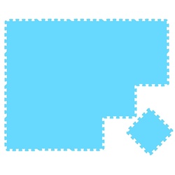 LittleTom Puzzlematte 18 Teile Baby Kinder Puzzlematte ab Null - 30x30cm, blaue Baby Kinder Matte blau