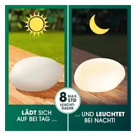 EasyMaxx 07811 07811 Solar-Dekoleuchte Stein flach 3,7V weiß