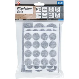 BGS Diy 80702 Satz Filzgleiter grau-meliert | 80-tlg.