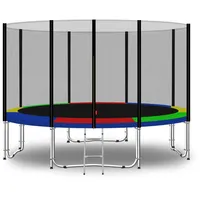 Baunsal® Trampolin Outdoor Ø 305 cm (EXD) bunt als Komplettset mit Federabdeckung, Sprungmatte, Netz und Leiter - Gartentrampolin Spielzeug für Kinder