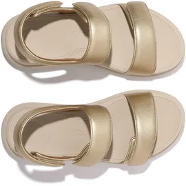 FitFlop F-Mode Go Adjustable Flatform Back-Strap Sandals, Platin, 39 EU - 39 EU