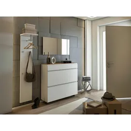 MODERANO Hängeschuhschrank 110 x 97 x 33 cm 2 Fächer, 1 Schublade weiß / weiß matt