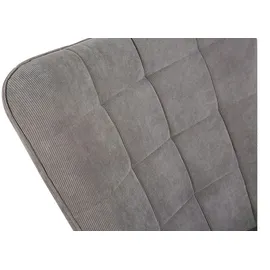 byLIVING Sessel Uta Cord 72 x 97 x 80 cm Grau mit Hocker