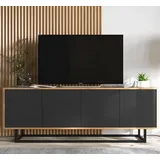 meble lindner Apollo2 TV-Lowboard 150 cm Schwarz Matt