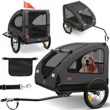 Kesser KESSER® Hundeanhänger Boxer 2-in-1 Hundebuggy Fahrradanhänger groß ca. 250L Volumen - Inkl. Fahne und Tasche - 600D Oxford Canvas, Klappbar SmartSpace Concept, maximale Belastbarkeit: 45kg